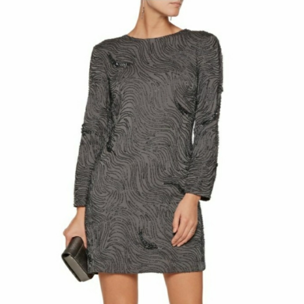 Halston Heritage Beaded Mini Dress